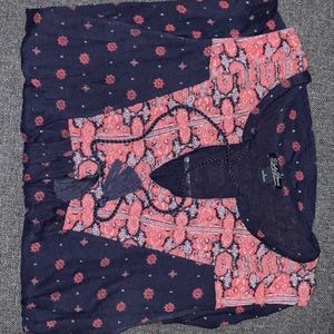 Blue patterned tank top